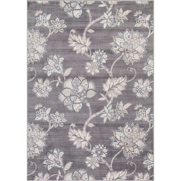 Concord Global Trading Area Rugs, 7 Ft. 10 In. X 10 Ft. 6 In. Lara Floral Harmony - Grey 45167